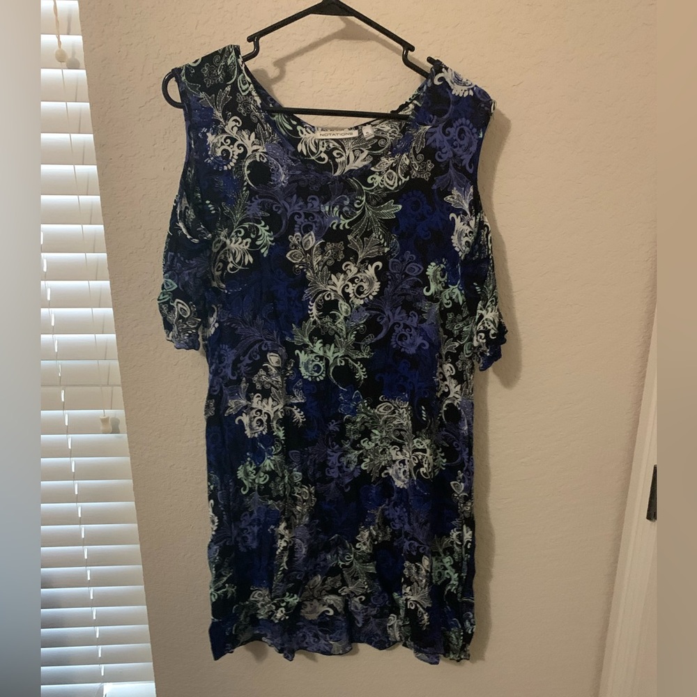 Open shoulder long dressy shirt